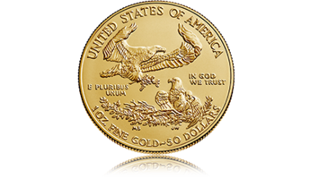 1 Unze Gold American Eagle - Rückseite